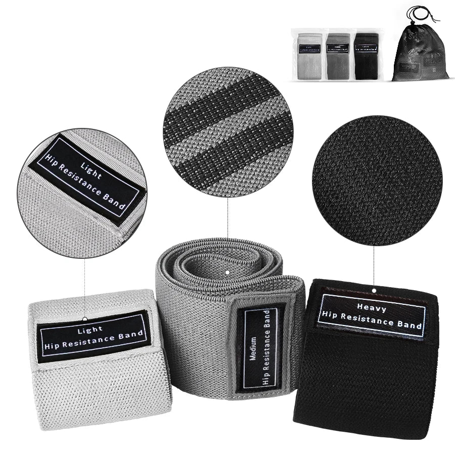 Premium Resistance Hip Bands - Fabric Booty Bands Set