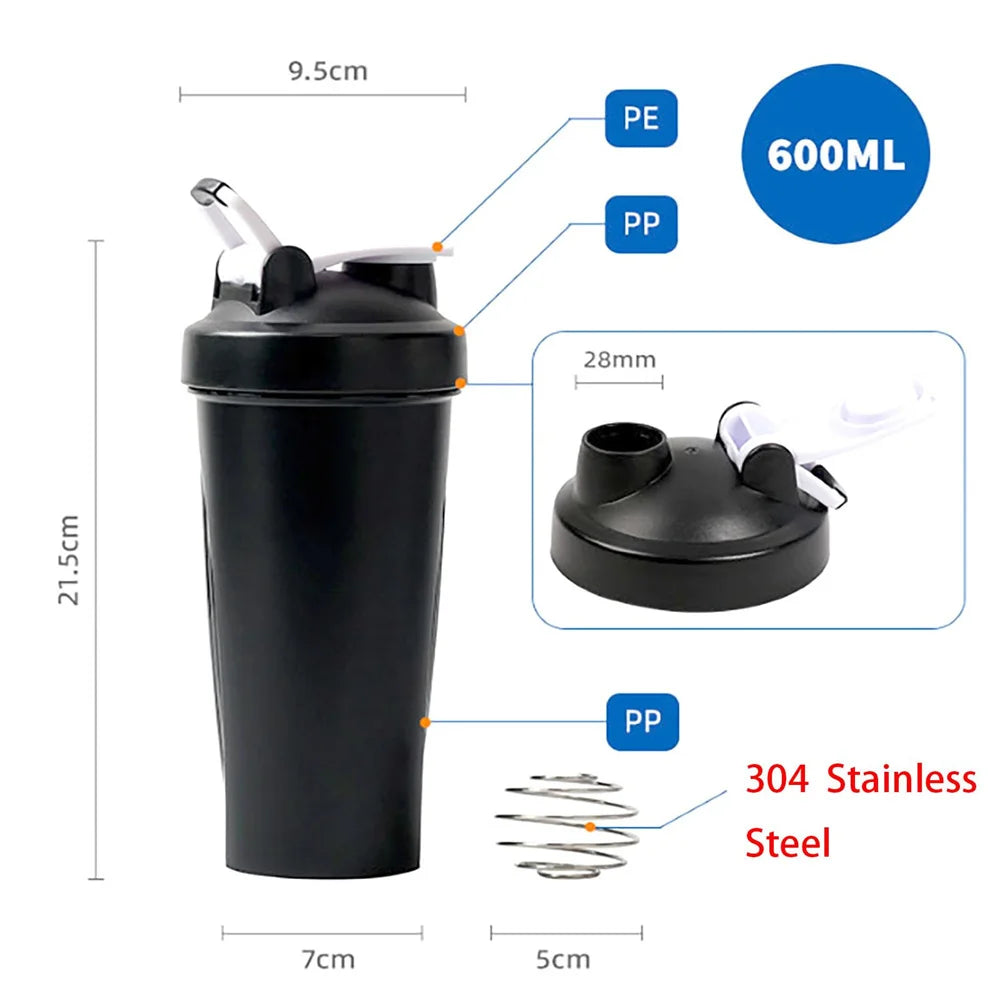 Premium Protein Shaker - 600ml with Mixing Ball